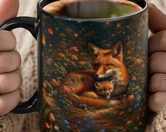 William Morris Fox Mug Fox Lover Gift Whimsical Forest Mug Forest Animal Cup Wildlife Cup Cottagecore Gift Nature Lover Gift Cozy Autumn Cup