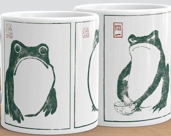 Matsumoto Hoji Mug Frog Mug Toad Wabi Sabi Cottagecore/Goblincore Mug Sad Frog Grumpy Frog Gift Fine Art