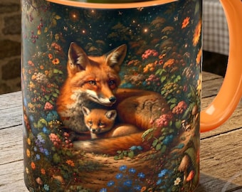 William Morris Fox Mug Fox Lover Gift Whimsical Forest Mug Forest Animal Cup Wildlife Cup Cottagecore Gift Nature Lover Gift Cozy Autumn Cup