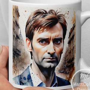 Doctor Who Becher Aquarell Dr Who Tardis Becher David Tennant Kaffeebecher Whovians Fan Geschenk Klassische Filmbecher Science Fiction Film Becher
