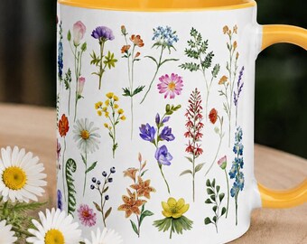Wildflowers Meadow Coffee Mug Botanical Floral Tea Cup Flower Field Mug Cottagecore Mug Garden Mug Flower Lover Gift Nature Lover Gift