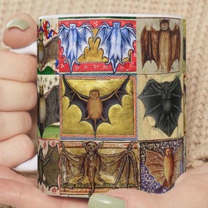 Medieval Bat Mug Funny Bat Mug Medieval Mug Bat Lover Mug Bat Gift Middle Ages Mug Marginalia Mug Bestiary Historical Mug Medieval Art/Print