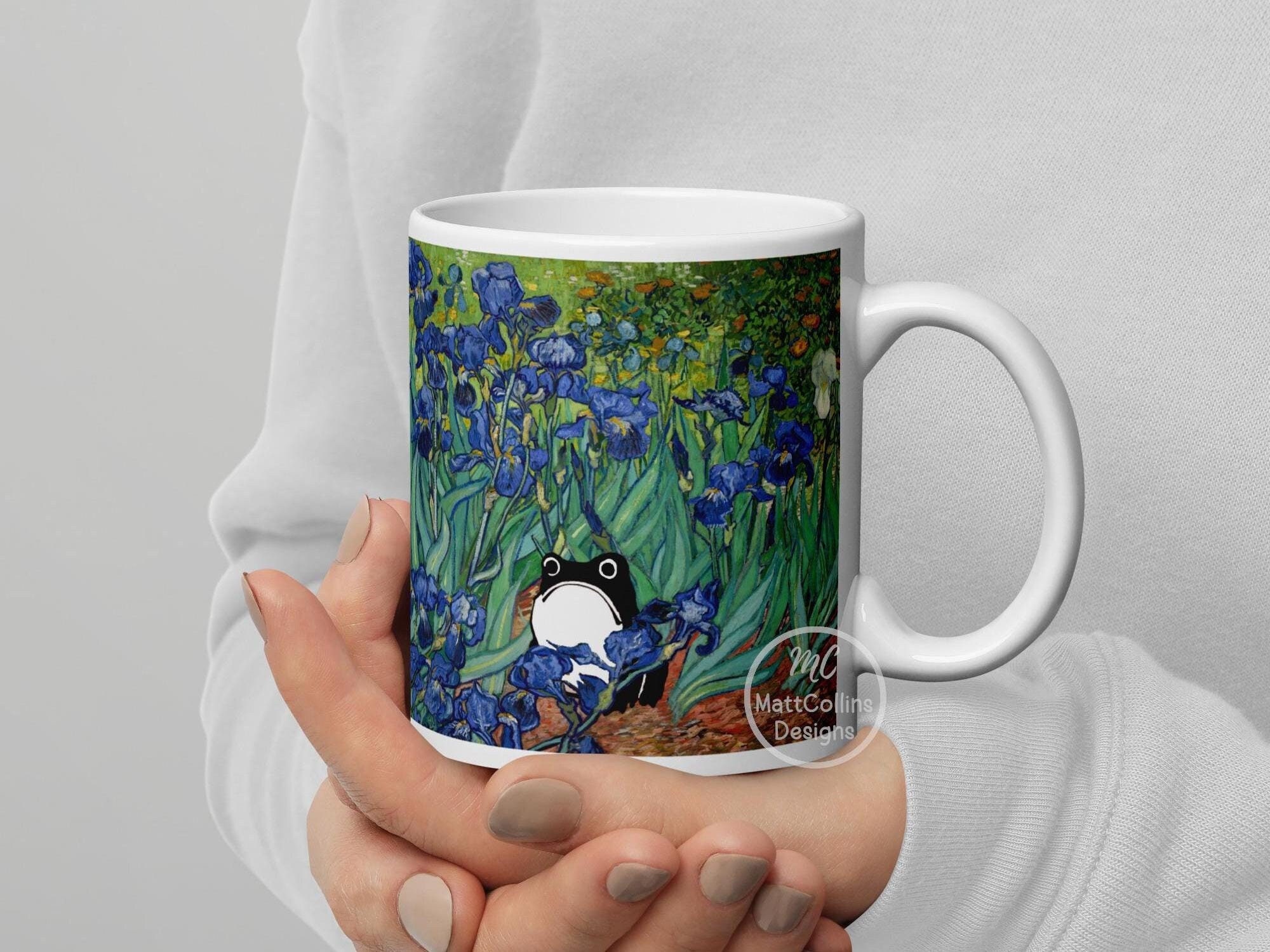 Matsumoto Hoji Frog Mug, Vincent Van Gogh Irises Mug, Sad Frog Gift ...