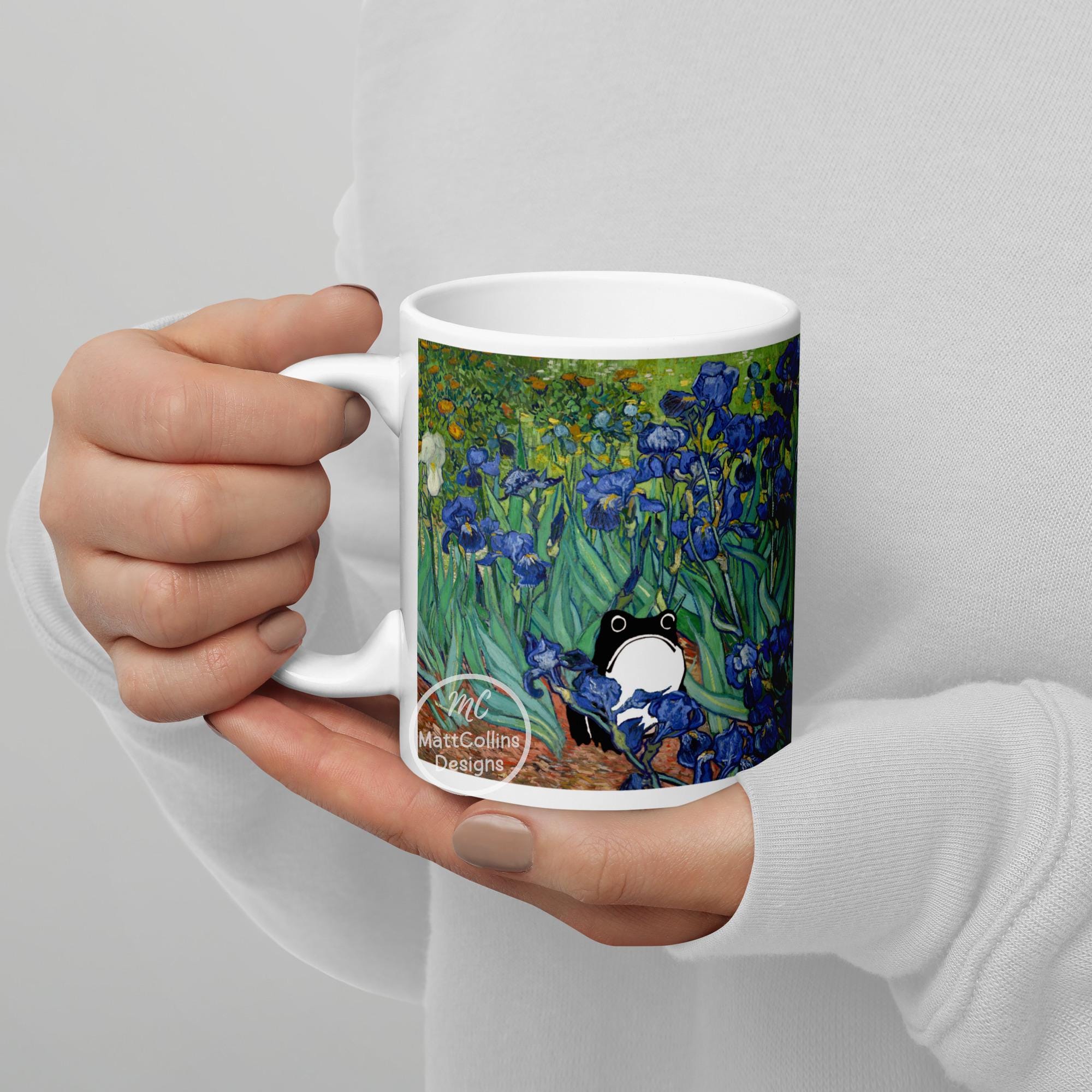 Matsumoto Hoji Frog Mug, Vincent Van Gogh Irises Mug, Sad Frog Gift ...