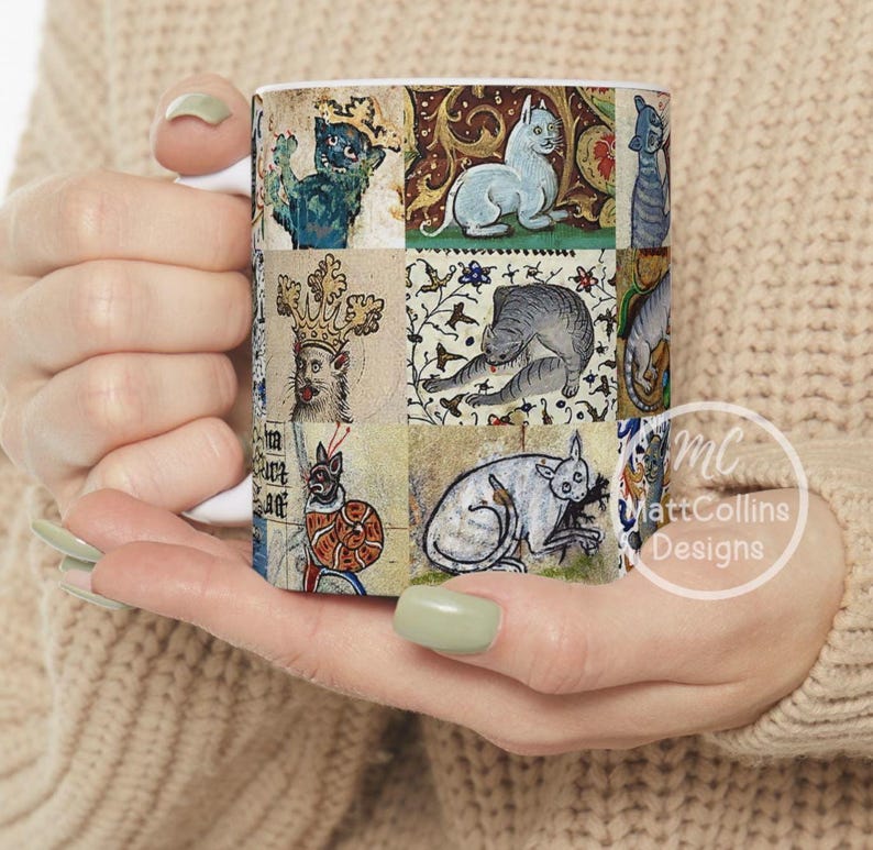 Medieval Cats Mug Renaissance Cats Mug Weird Medieval Cats Mug Funny Medieval Cats Gift For a Cat Mom History Gift Cats Lovers Gift image 6