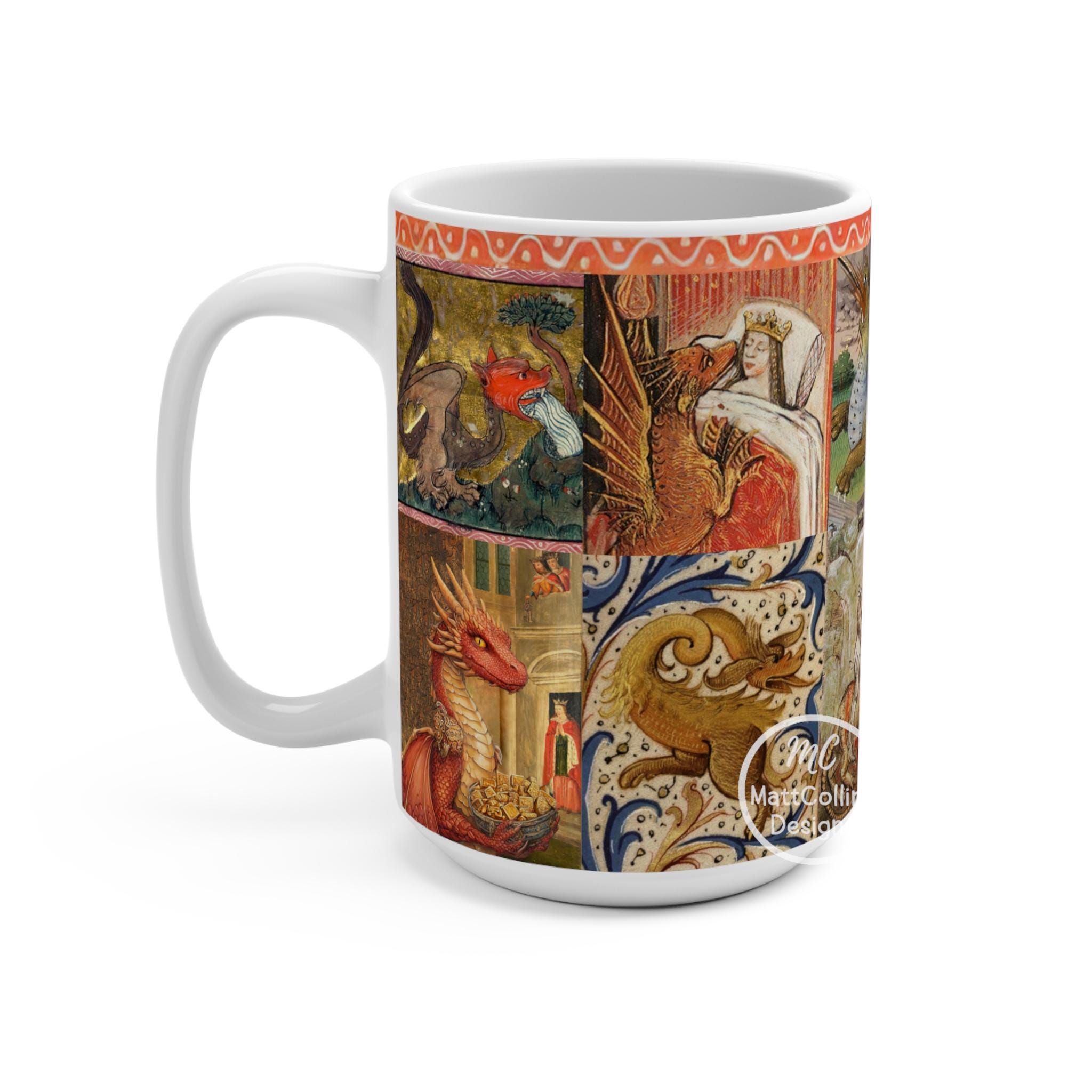 Medieval Dragons Mug Dragon Mug Dragons Coffee Cup History Lover Gift ...