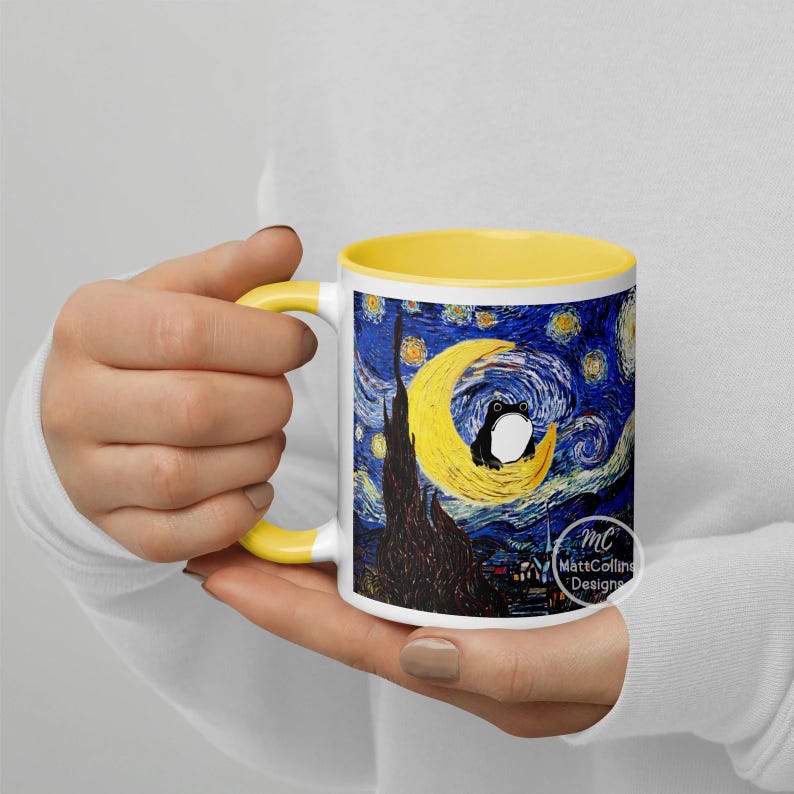 Matsumoto Hoji Frog Mug, Vincent Van Gogh Starry Night Mug, Sad Frog ...