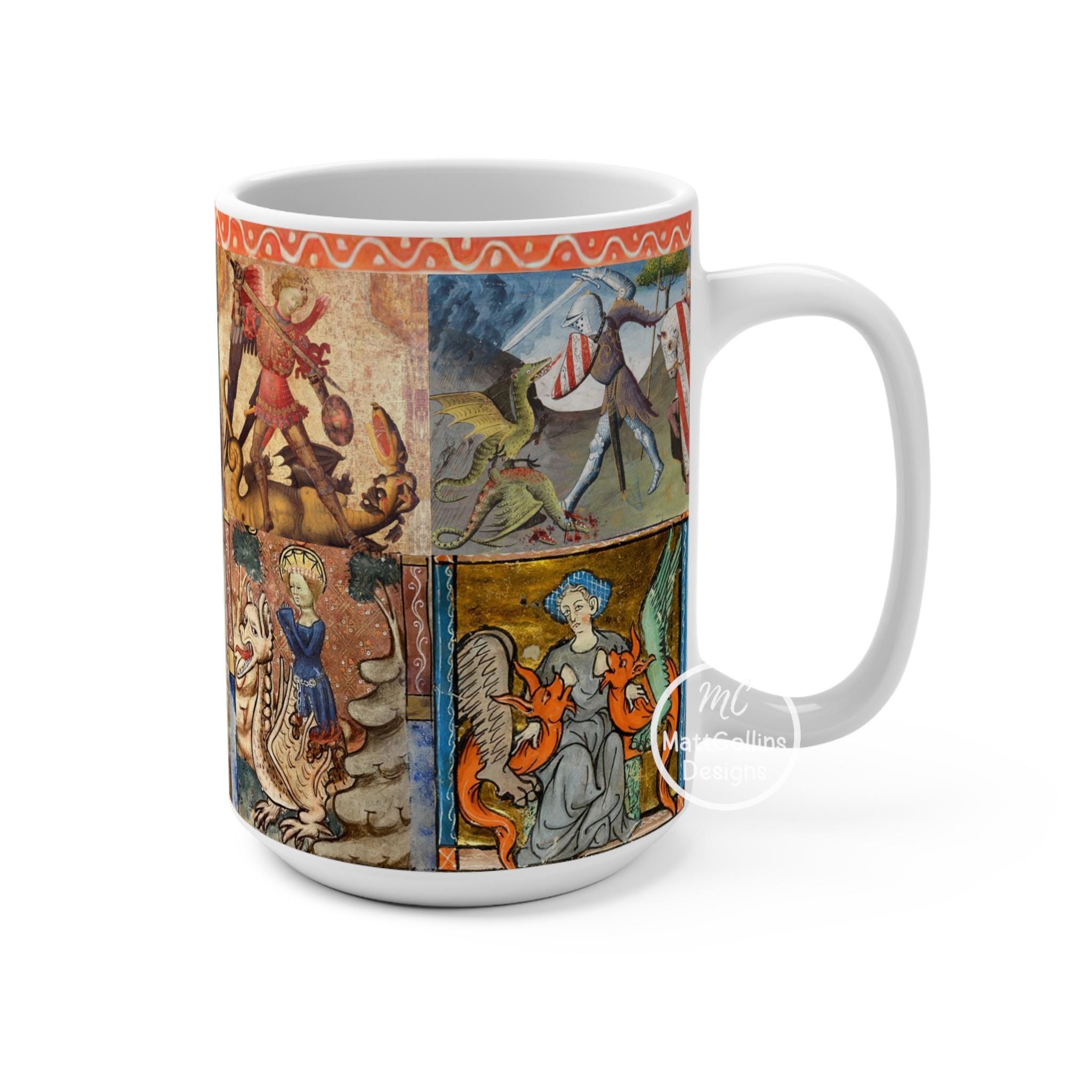 Medieval Dragons Mug Dragon Mug Dragons Coffee Cup History Lover Gift ...