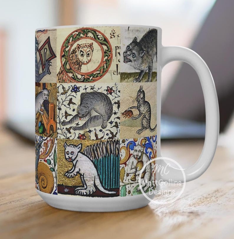 Medieval Cats Mug Renaissance Cats Mug Weird Medieval Cats Mug Funny Medieval Cats Gift For a Cat Mom History Gift Cats Lovers Gift 15 oz