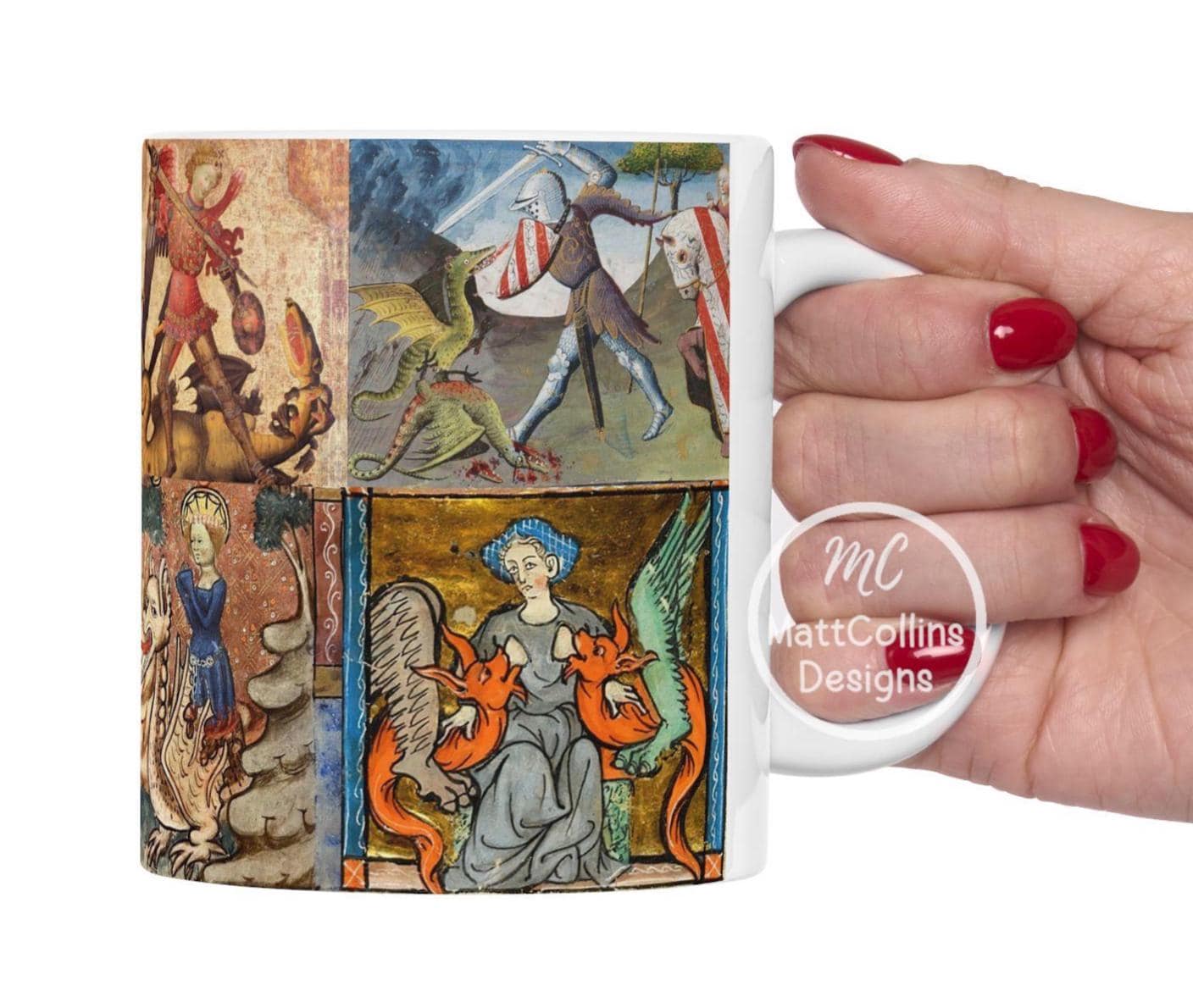 Medieval Dragons Mug Dragon Mug Dragons Coffee Cup History Lover Gift ...