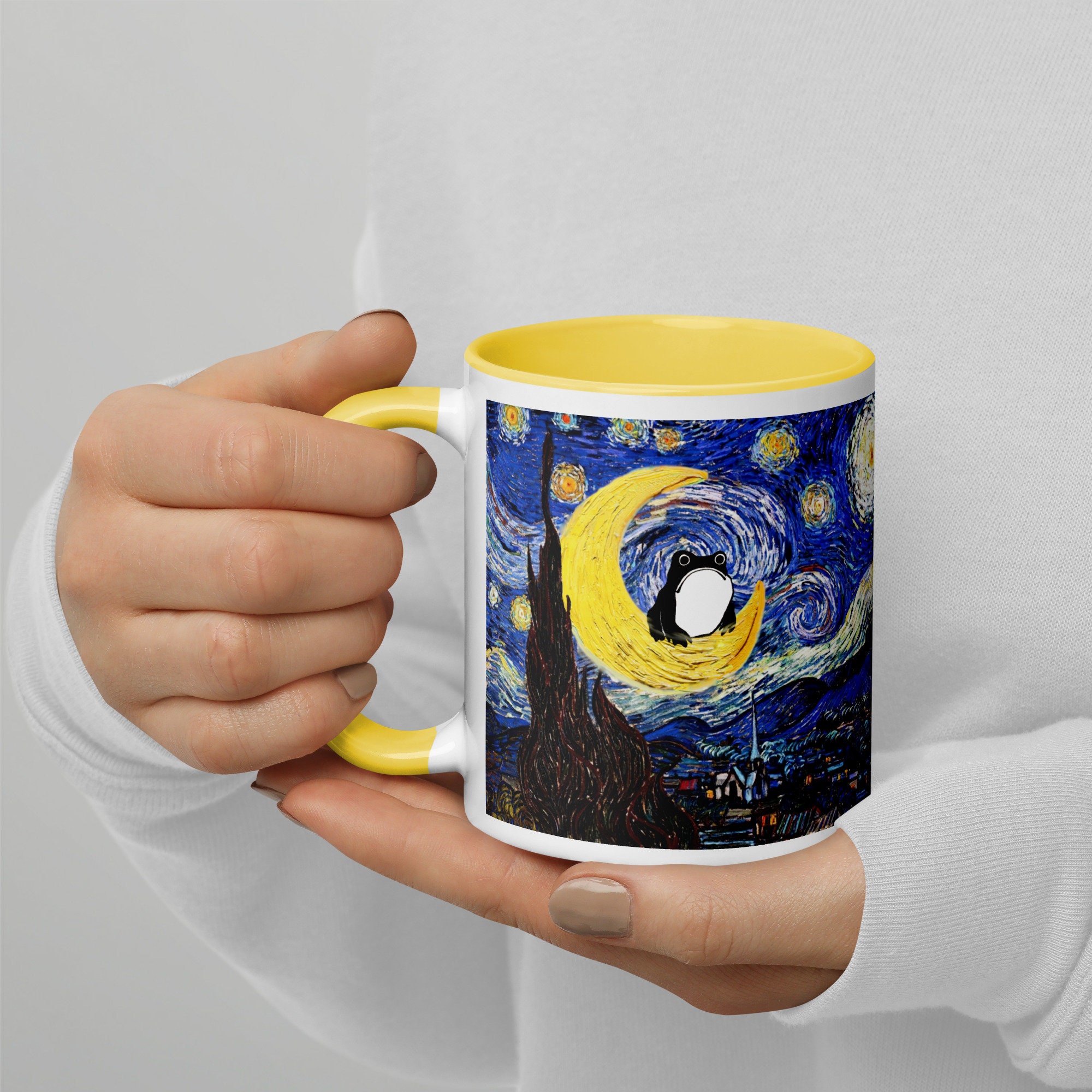Matsumoto Hoji Frog Mug, Vincent Van Gogh Starry Night Mug, Sad Frog ...
