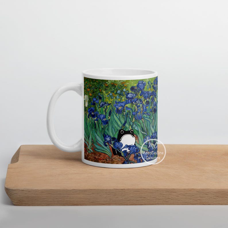 Matsumoto Hoji Frog Mug, Vincent Van Gogh Irises Mug, Sad Frog Gift ...