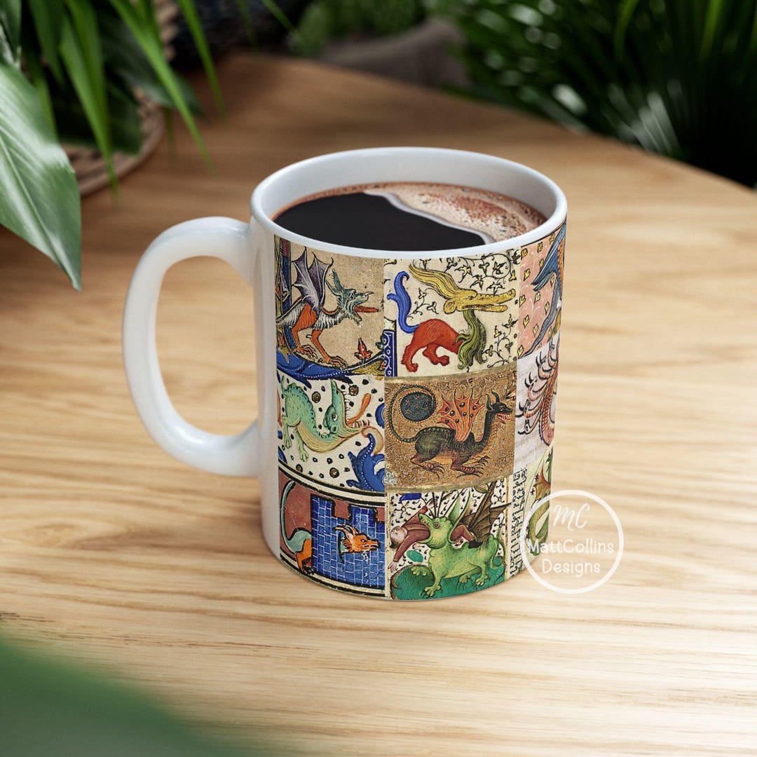 Medieval Dragons Mug Dragon Mug Dragons Coffee Cup History Lover Gift ...