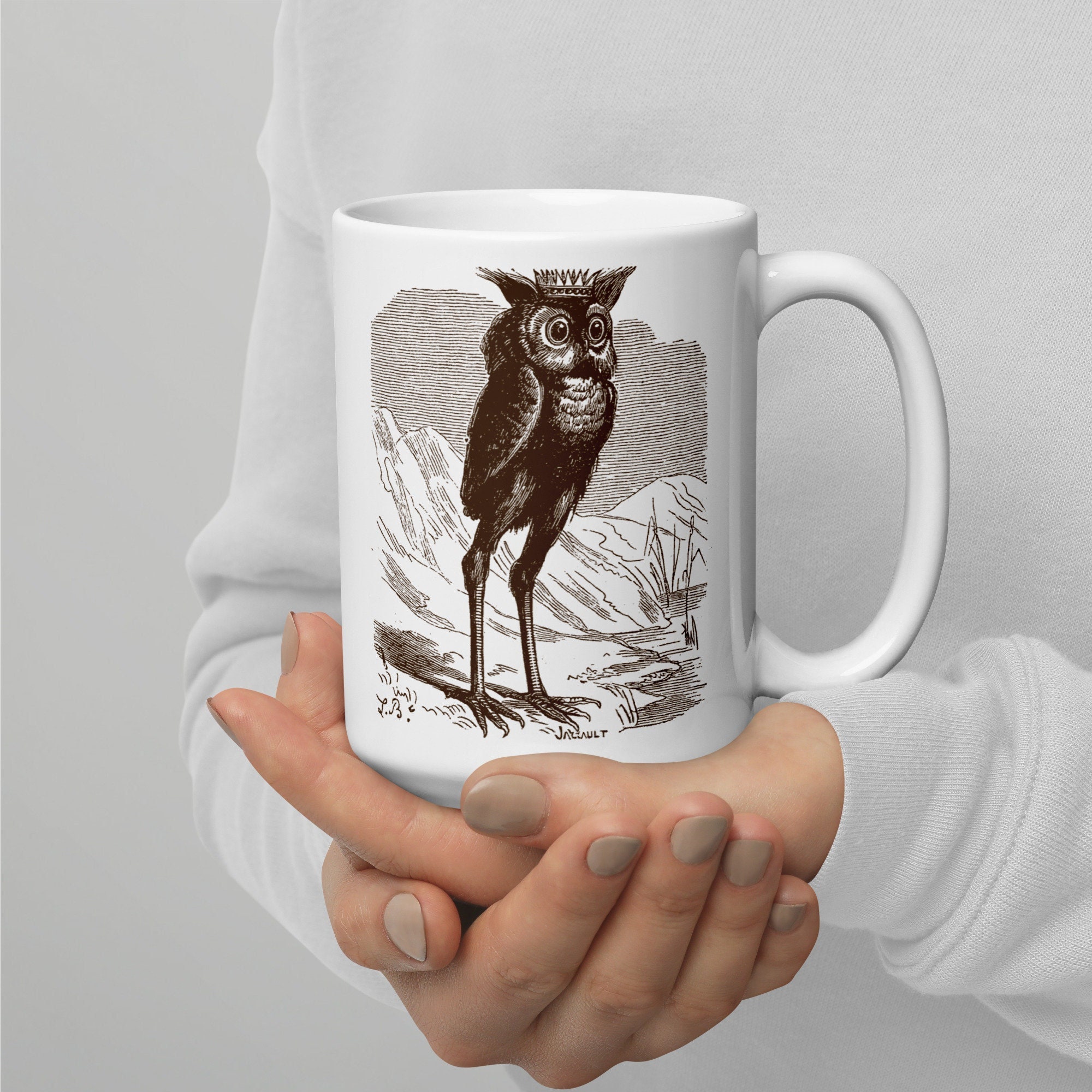 Owl Mug Gothic Demon Mug Occult Mug Prince Stolas Mythological Creatures Medieval Art By Louis Le Br