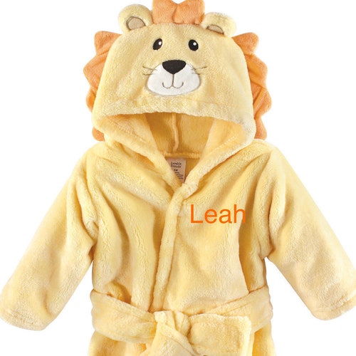 Personalized Hooded Baby Bathrobe Embroidered Giraffe Hooded Etsy