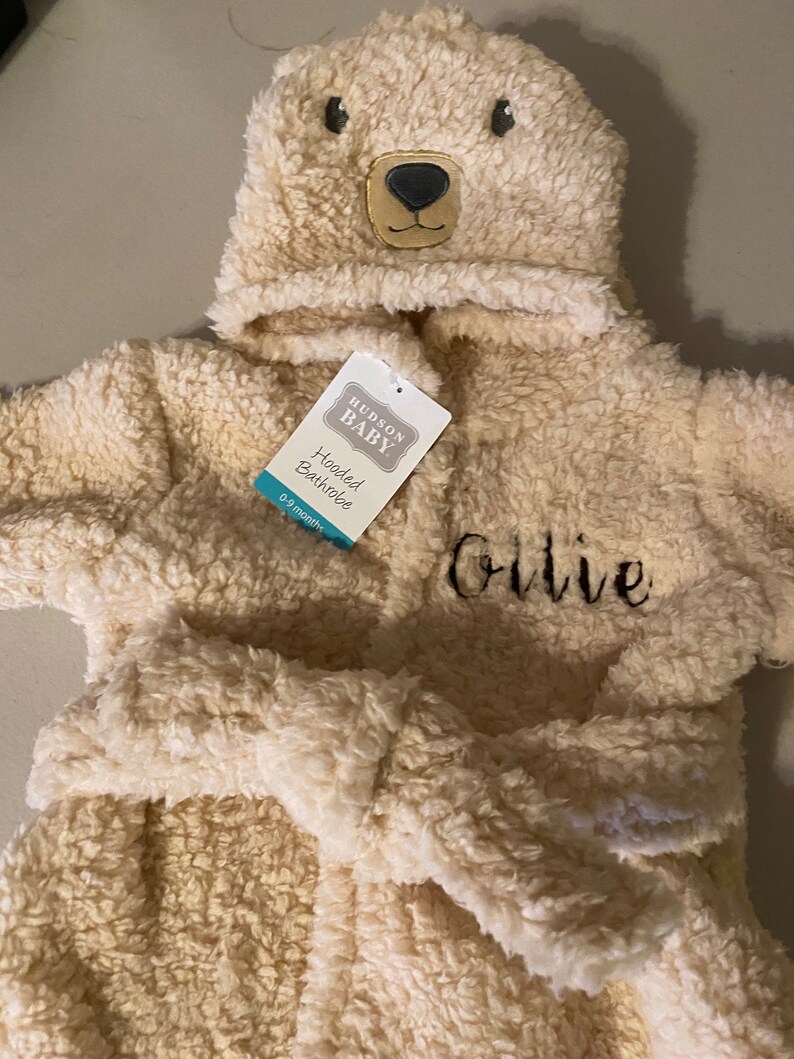 Personalized Hooded Baby Bathrobe Embroidered Hooded Cozy Etsy