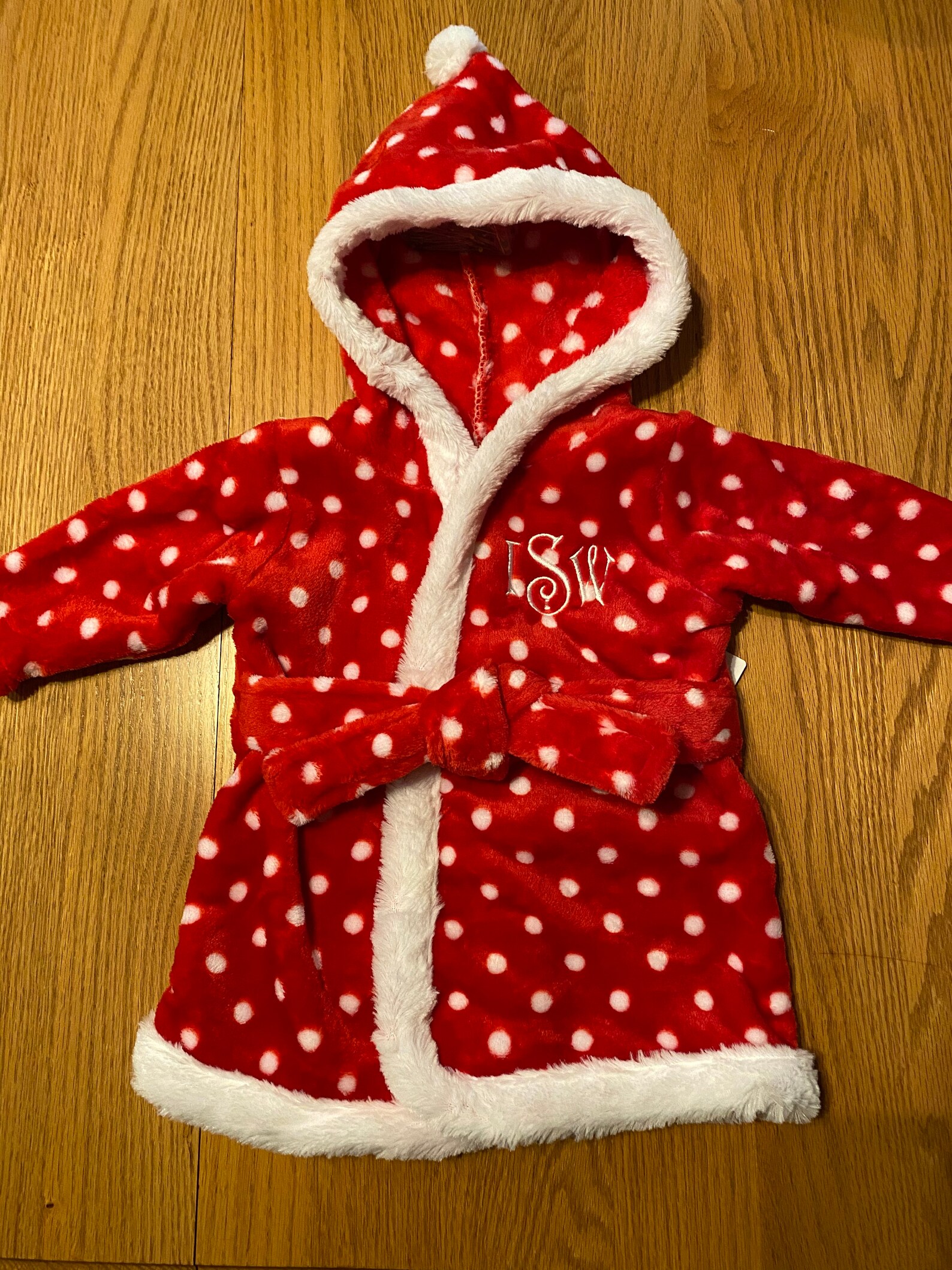 Personalized Polka Dot Robe/hooded Baby Bathrobe/embroidered Etsy