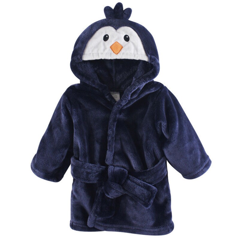Personalized Hooded Baby Bathrobe Embroidered Boy Penguin Etsy