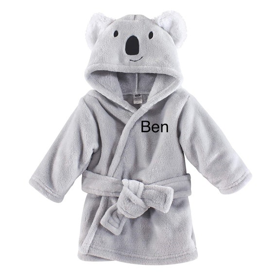 Peignoir Koala Personnalise Peignoir De Bebe A Capuchon Robe Etsy
