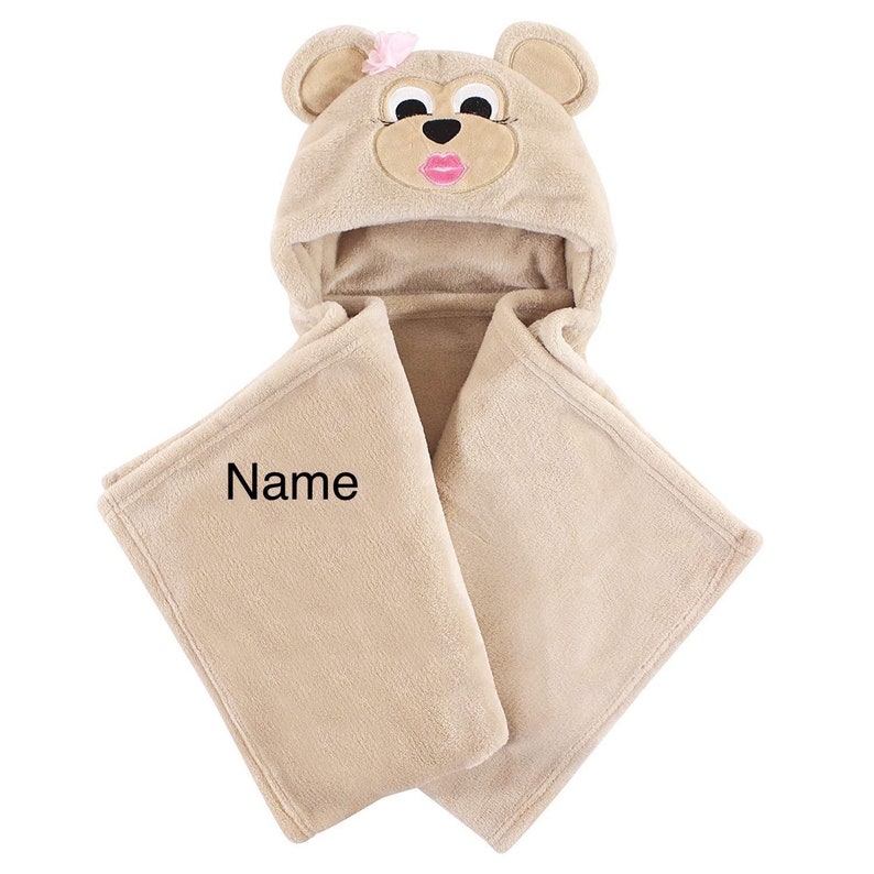 Hooded Baby Blanket/ Personalized Embroidered Miss Monkey Baby Etsy