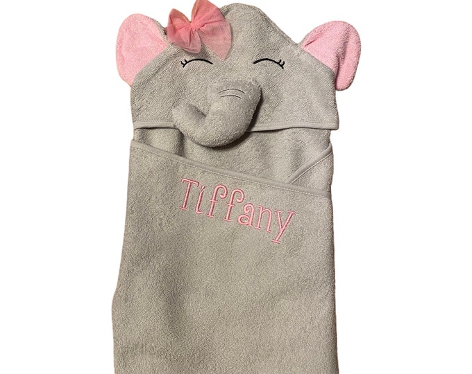 Personalized Pretty Elephant Hooded Towel/hooded Baby Towel Etsy