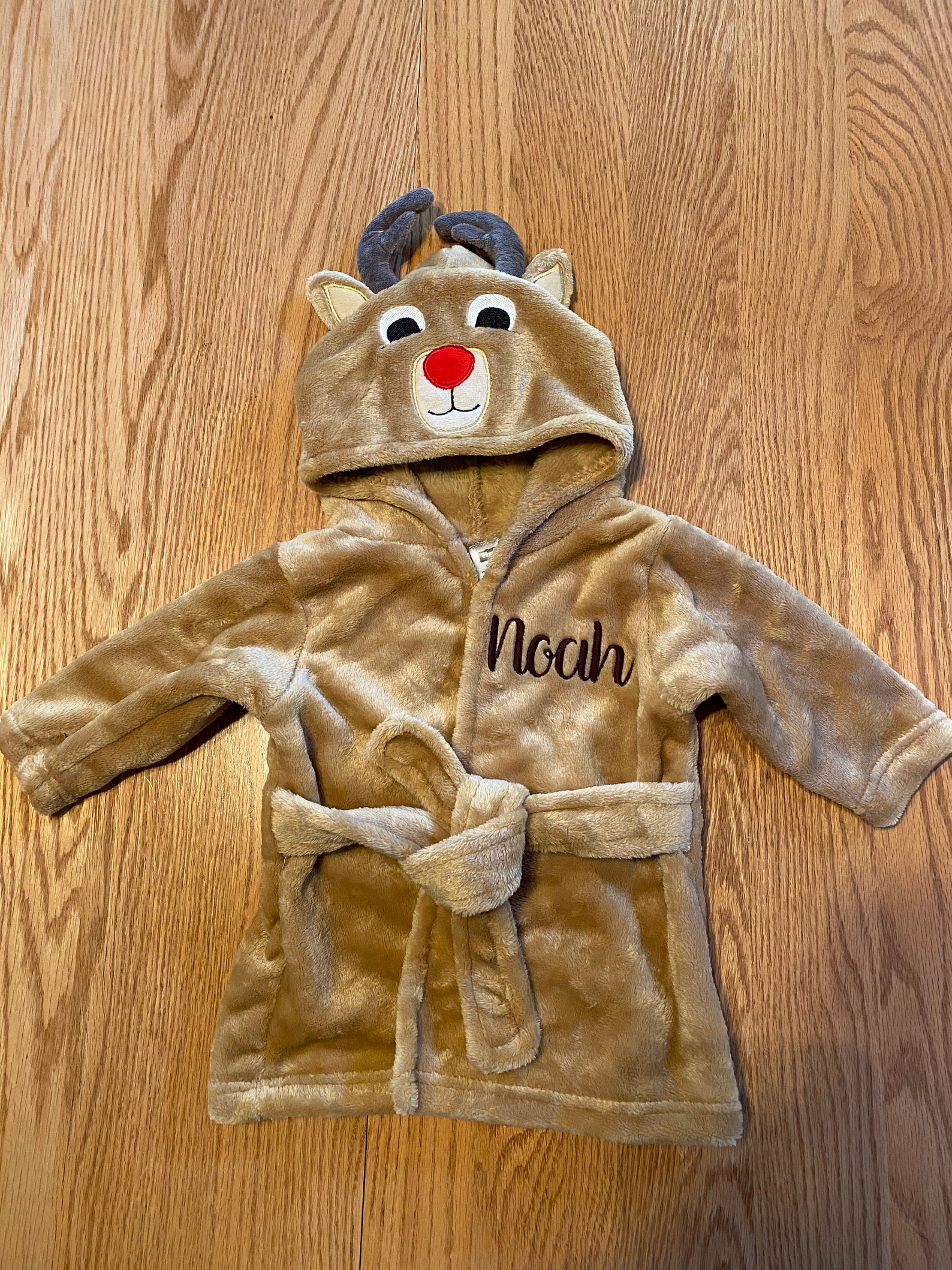 Personalized Boy Reindeer Robe/hooded Baby Etsy