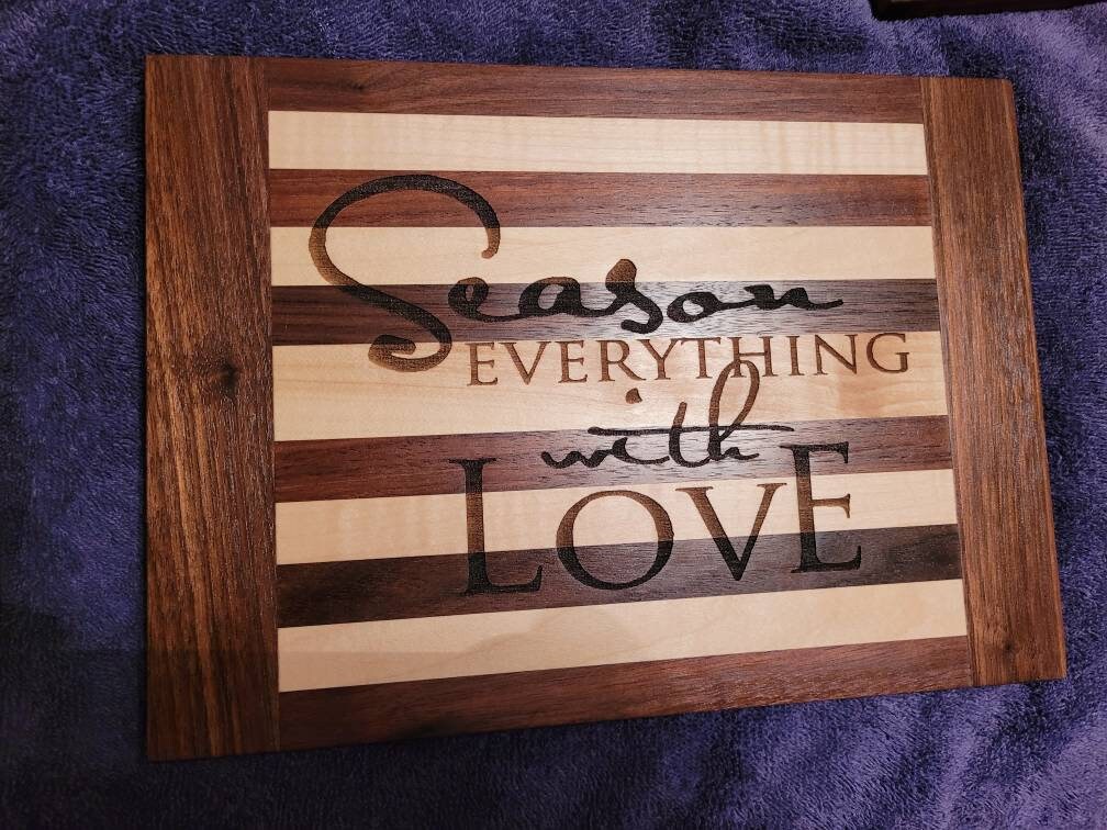Beautiful cutting board that comes with a kitchen sayings Etsy