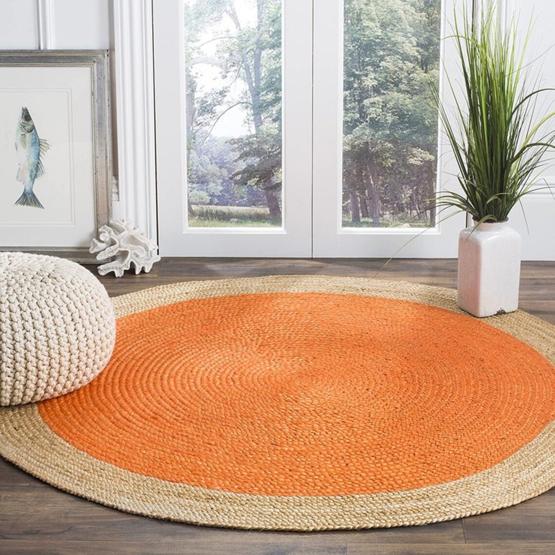 8x8 Ft.Round Rug Large Rug Handmade Rug Area Rug Large Floor Etsy