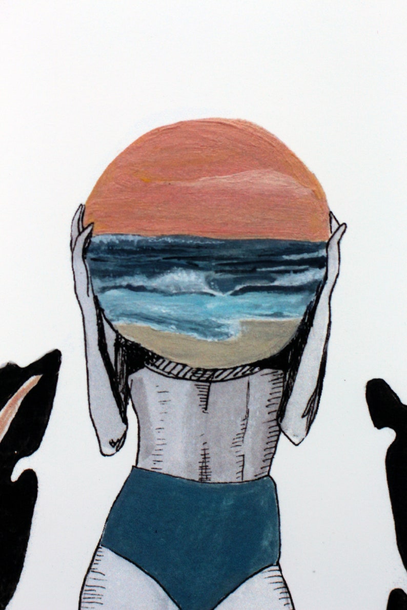 Head in the sand print
