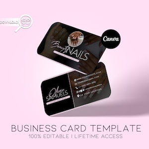 Nail Tech Visitenkarten Vorlage | DIY Nail Tech Visitenkarte | Visitenkartenvorlage