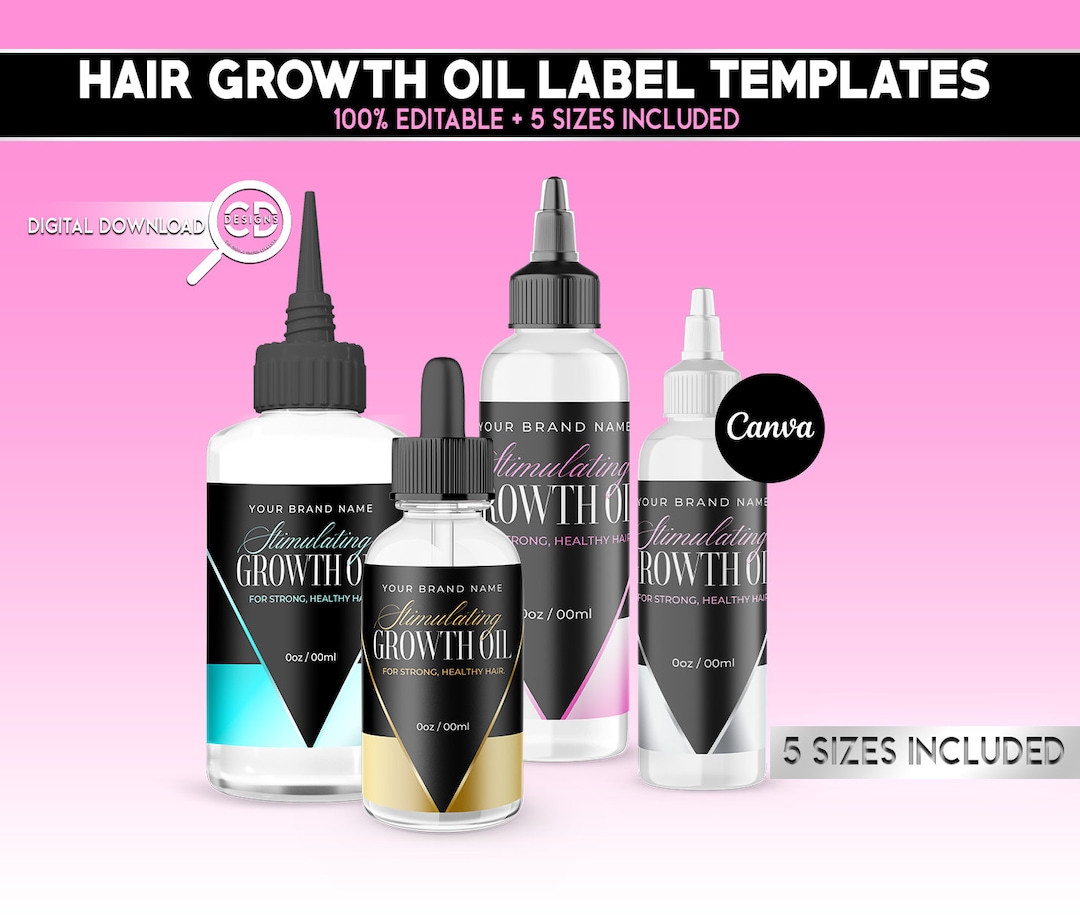 Hair Growth Oil Label Template Dropper Bottle Label Template Hair