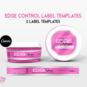 Edge Control Label Design Template | Hair Product Label | Editable Edge Control Label | Pink Edge Control Label | Sticker Label Design
