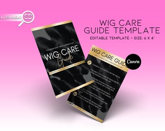 Wig Care Guide Template | Hair Business Card (Digital Template)