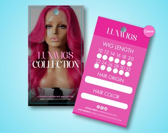 Wig Hang Tag Design Template, Wig Brand Packaging