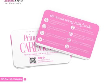 Hair Aftercare Card Template | Weave Care Guide (Digital Download)