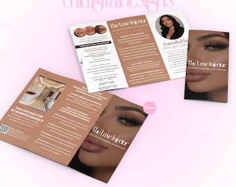Lip Filler Trifold Brochure Template, Canva Editable Med Spa Price List (Digital Download)