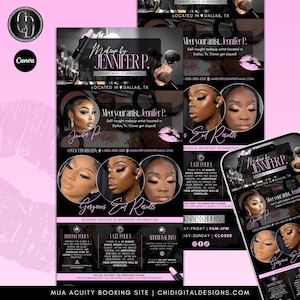 Black & Pink Acuity Scheduling Template Makeup Artist | Editable Acuity Booking Template | Acuity Website Template