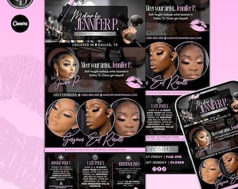 Black & Pink Acuity Scheduling Template Makeup Artist | Editable Acuity Booking Template | Acuity Website Template