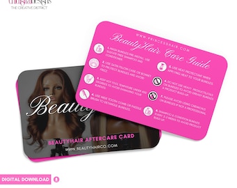 Hair Aftercare Card Template | Weave Care Guide (Digital Download)