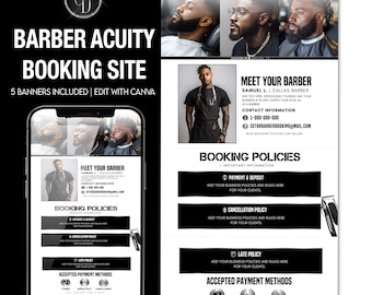 Barber Acuity Booking Site | Barber Appointment Website Template