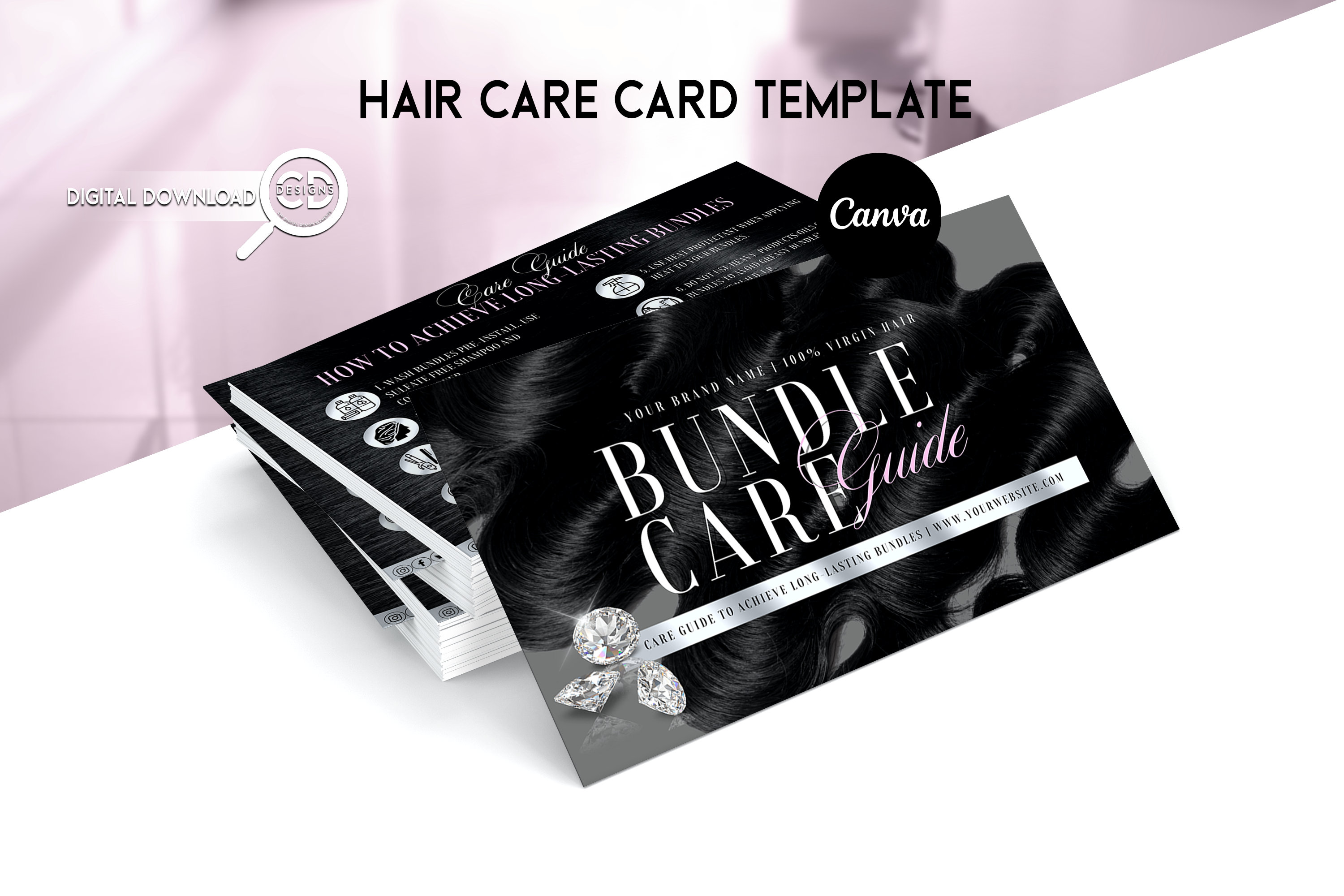 Hair Care Card Template After Care Card Template Hair Care Etsy
