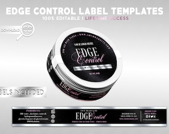 Edge Control Label Design Template | Hair Product Label | Editable Edge Control Label | Pink Edge Control Label | Sticker Label Design