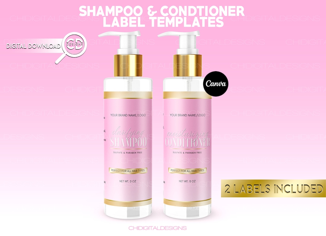 Shampoo and Conditioner Label Templates Hair Product Label Templates