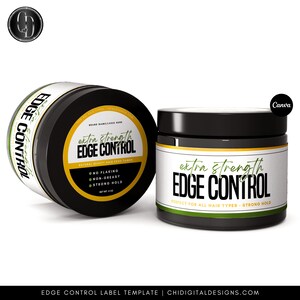 Natürliches Haar Edge Control Label Design-Vorlage | Haar Produkt Label | Bearbeitbares Kantensteueretikett | Pinkes Kantenkontrolletikett