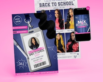 Back to School Hair Flyer Templates – Bold Canva Design (3 Pack)