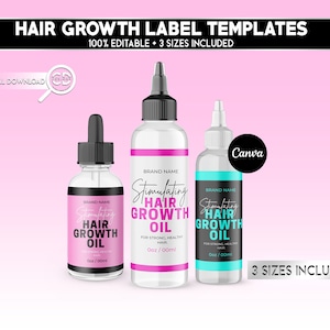 Dropper Bottle Label Template | Hair Growth Oil Label Template | Hair Product Label | Hair Oil Product Label Template