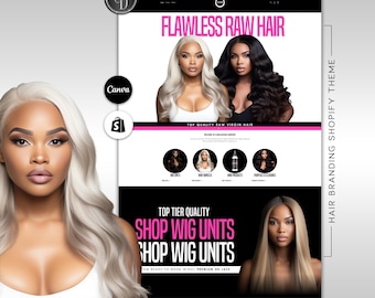 May include: Website homepage for a hair extensions company called Flawless Raw Hair. The website features images of women wearing different styles of hair extensions, as well as a call to action to shop wig units. The website also includes a section on hair bundles, hair products, and frontals and closures.