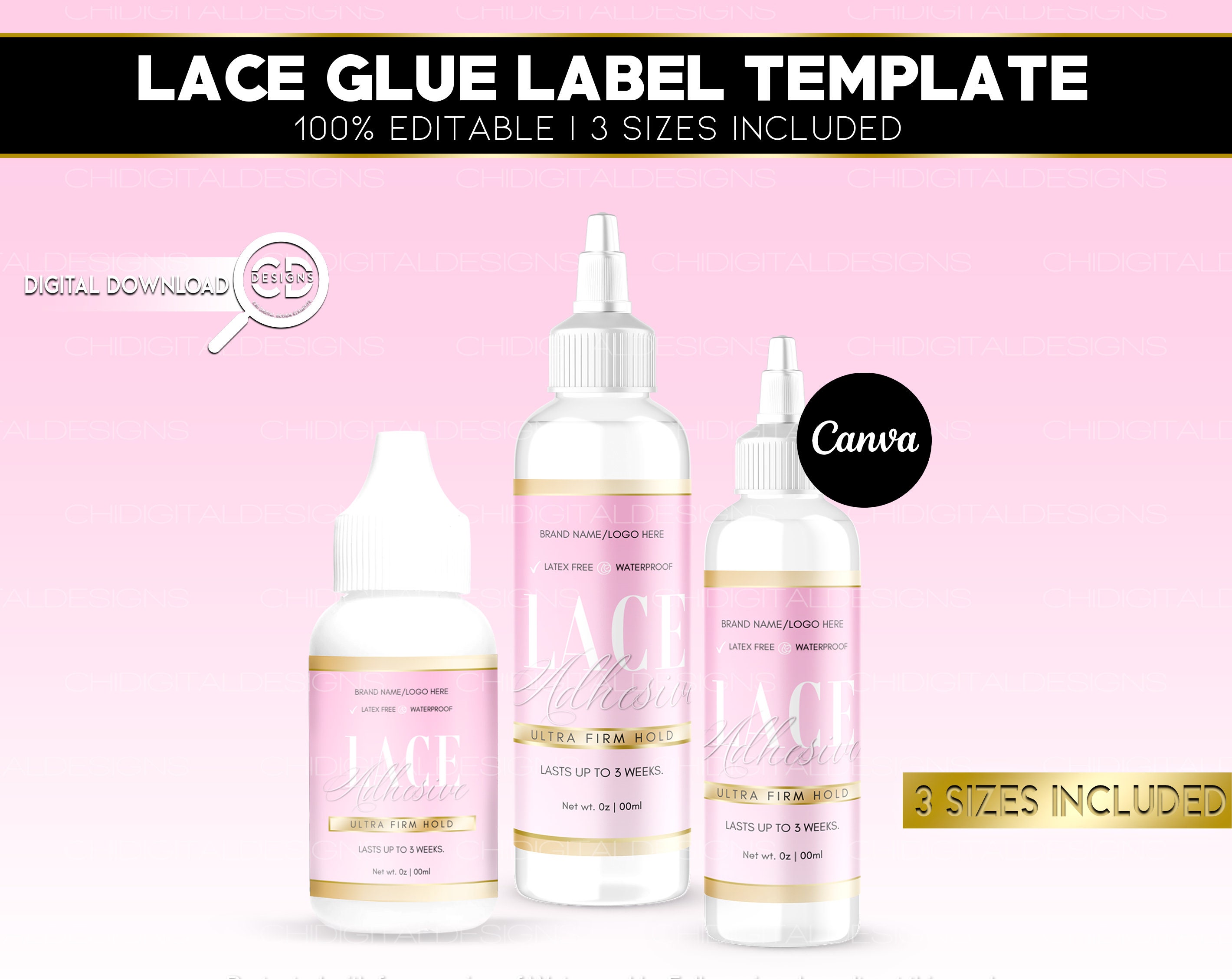 Lace Glue Label Template Lace Adhesive Label Template DIY Etsy