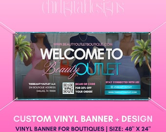 Custom Vinyl Banner for Boutiques: Durable, Indoor/Outdoor Design (48" x 24")