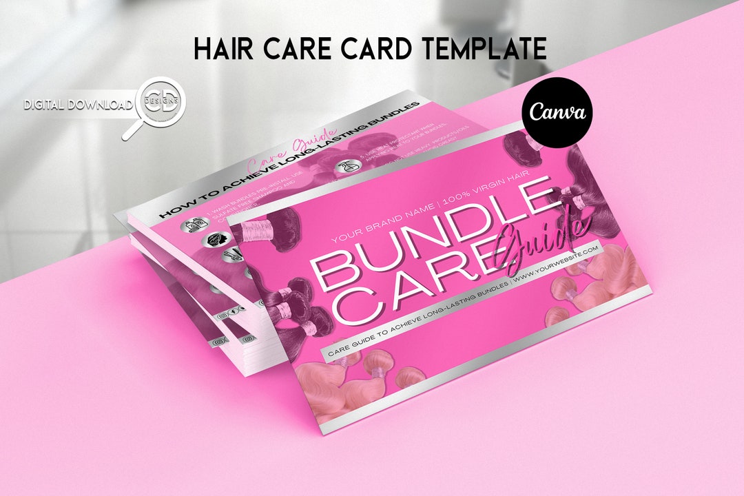 Hair Care Card Template After Care Card Template Hair Care Etsy